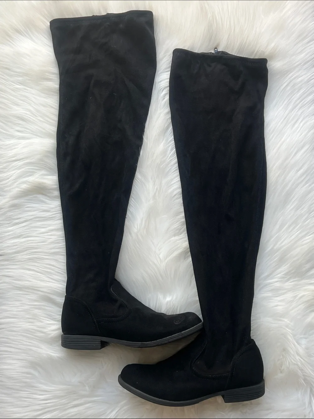 Bamboo Classic Black Over-the-Knee Women's Suede Boots